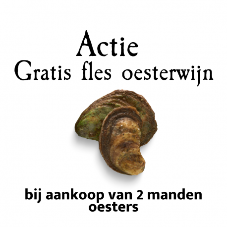 Weekaanbieding gratis oestertopping bij aankoop van 2 manden oesters